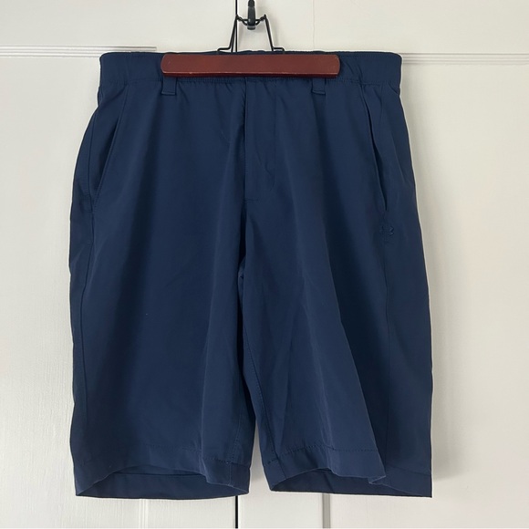 Under Armour Men HeatGear 11” Match Play Golf Shorts Navy Blue Size 32 Loose Fit - Picture 1 of 11